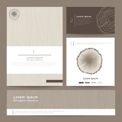 Set of corporate business card folder, banner. Eco branding. Vector illustration