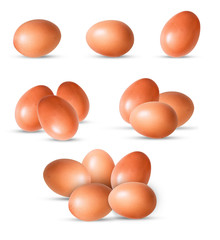 Egg sets on isolated background