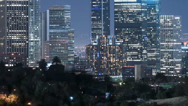 Los Angeles Skyscrapers 25 Time Lapse Night