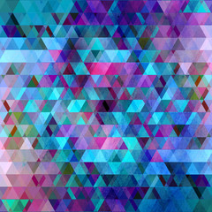 Watercolor geometric background with triangles
