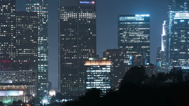 Los Angeles Skyscrapers 30 Time Lapse Night