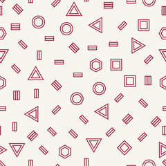 Abstract geometric red memphis fashion pillow design pattern