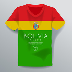 Bolivia Shirt : National Shirt Template : Vector Illustration