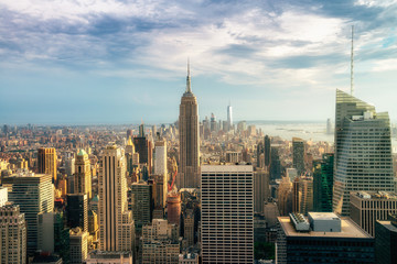 NEW YORK CITY: Observers view Midtown from Top of the Rock Rockefeller center. Manhattan is often...