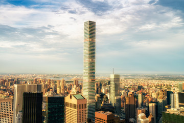 NEW YORK CITY: Observers view Midtown from Top of the Rock Rockefeller center. Manhattan is often...