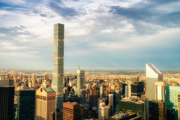 NEW YORK CITY: Observers view Midtown from Top of the Rock Rockefeller center. Manhattan is often...