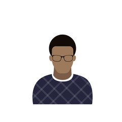 Profile Icon Male Avatar Man, African American Cartoon Guy Portrait, Casual Person Silhouette Face Flat Vector Illustration