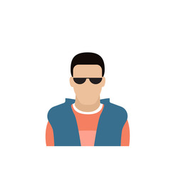Profile Icon Male Avatar Man, Hipster Cartoon Guy Portrait, Casual Person Silhouette Face Flat Vector Illustration