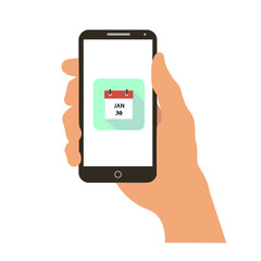 Hand holding smartphone vector illustration