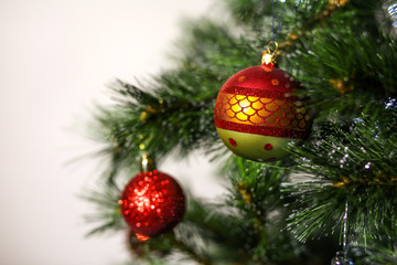 Obraz na płótnie Canvas Detail of Christmas tree decoration
