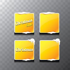 Christmas vector orange glossy buttons set