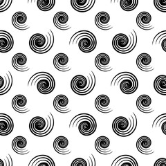 Grey spirals on white background geometric seamless pattern . Fashion modern design. Stylish abstract graphic. Template for prints, textile, wrapping and decoration, wallpaper