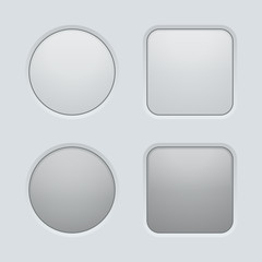 Set of smooth gray buttons. User interface elements