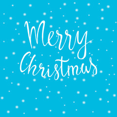 Merry Christmas lettering.  Hand darwn vector illustration, greeting card.