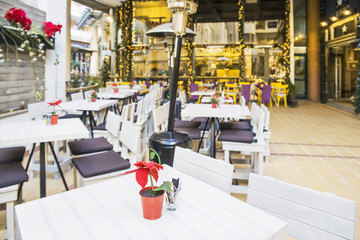 street cafe in Ioannina city Greece