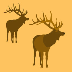 male deer vector illustration style Flat set