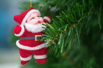 Christmas tree and Santa doll

