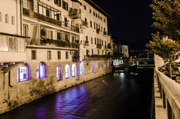 ancient italian village by night. Borgo Valsugana