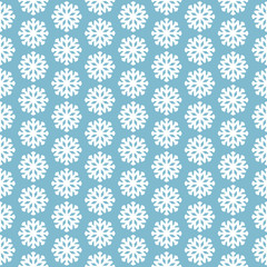Seamless pattern with snowflakes on blue background