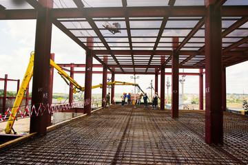 construction of steel structures the concrete casting