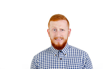 Red-haired man with beard and shirt