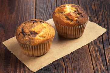 Muffins with chocolate