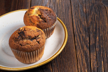 Muffins with chocolate