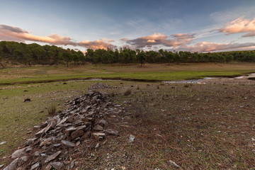 Landscape in the natural area of Granadilla. Extremadura. Spain.