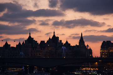 Sunset by the Thames River