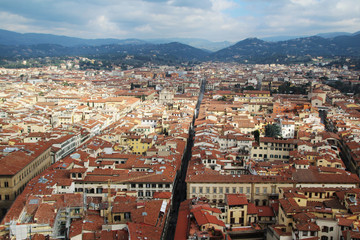 Panorama of Florence opening from Campanile Tower 