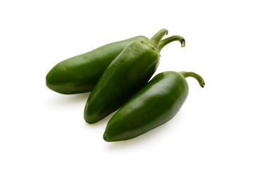 Green Jalapeno Pepper Isolated On White Background