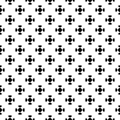 Fototapeta na wymiar Vector seamless pattern, black & white endless minimalist texture, simple abstract monochrome background with rounded figures. Repeat geometric tiles. Design for prints, textile, decor, digital, web