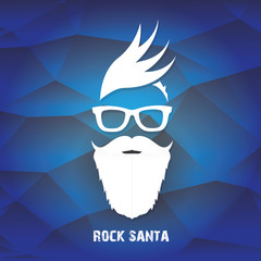 vector Christmas hipster santa claus greeting card