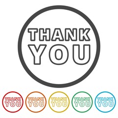 Thank you icons set 