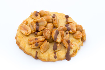 Cookies nuts on the  isolated on white background.