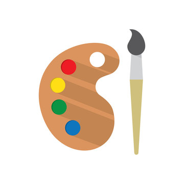 Paint brush with palette