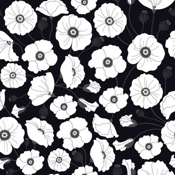 Colorful seamless pattern with poppies. Abstract illustration. EPS 8