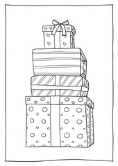 Ausmalbild Geschenke