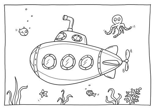 Ausmalbild U-Boot