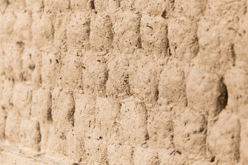 Brick wall made of clay