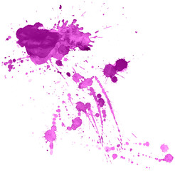 Colorful abstract watercolor stain with splashes and spatters. Modern creative background for trendy design.