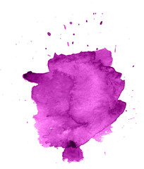 Colorful abstract watercolor stain with splashes and spatters. Modern creative background for trendy design.