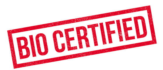 Bio Certified rubber stamp. Grunge design with dust scratches. Effects can be easily removed for a clean, crisp look. Color is easily changed.