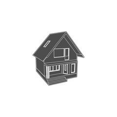 Three-dimension house model vector illustration