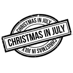 Christmas In July rubber stamp. Grunge design with dust scratches. Effects can be easily removed for a clean, crisp look. Color is easily changed.