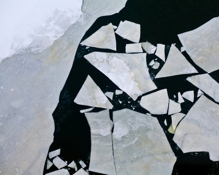 Top down shot of ice floe.