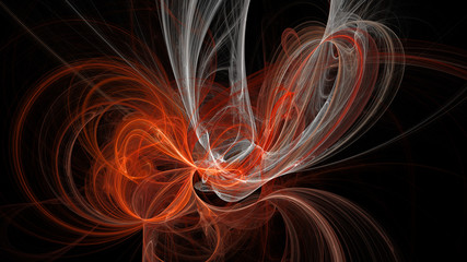 Colorful curves and waves abstract 3d background