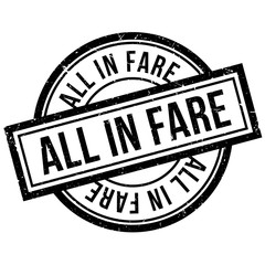 All In Fare rubber stamp. Grunge design with dust scratches. Effects can be easily removed for a clean, crisp look. Color is easily changed.