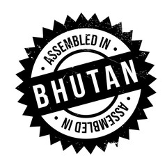 Assembled in Bhutan rubber stamp. Grunge design with dust scratches. Effects can be easily removed for a clean, crisp look. Color is easily changed.