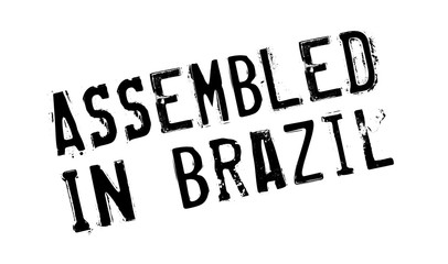 Assembled in Brazil rubber stamp. Grunge design with dust scratches. Effects can be easily removed for a clean, crisp look. Color is easily changed.